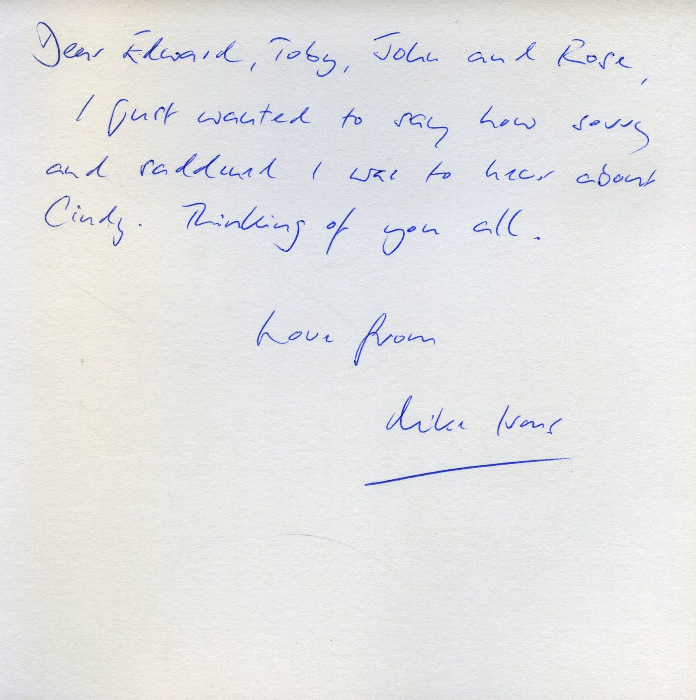 Inside of the card