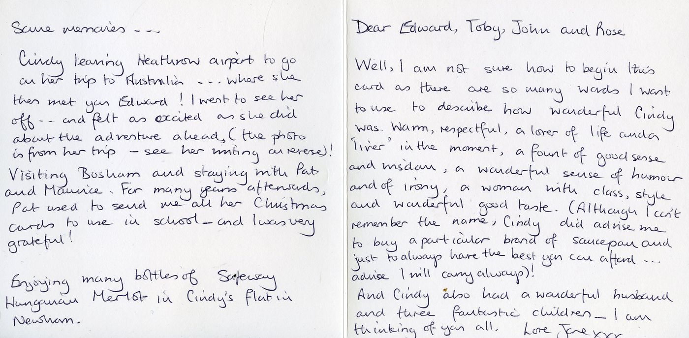 Page 2 of the memories from Jane Byrne