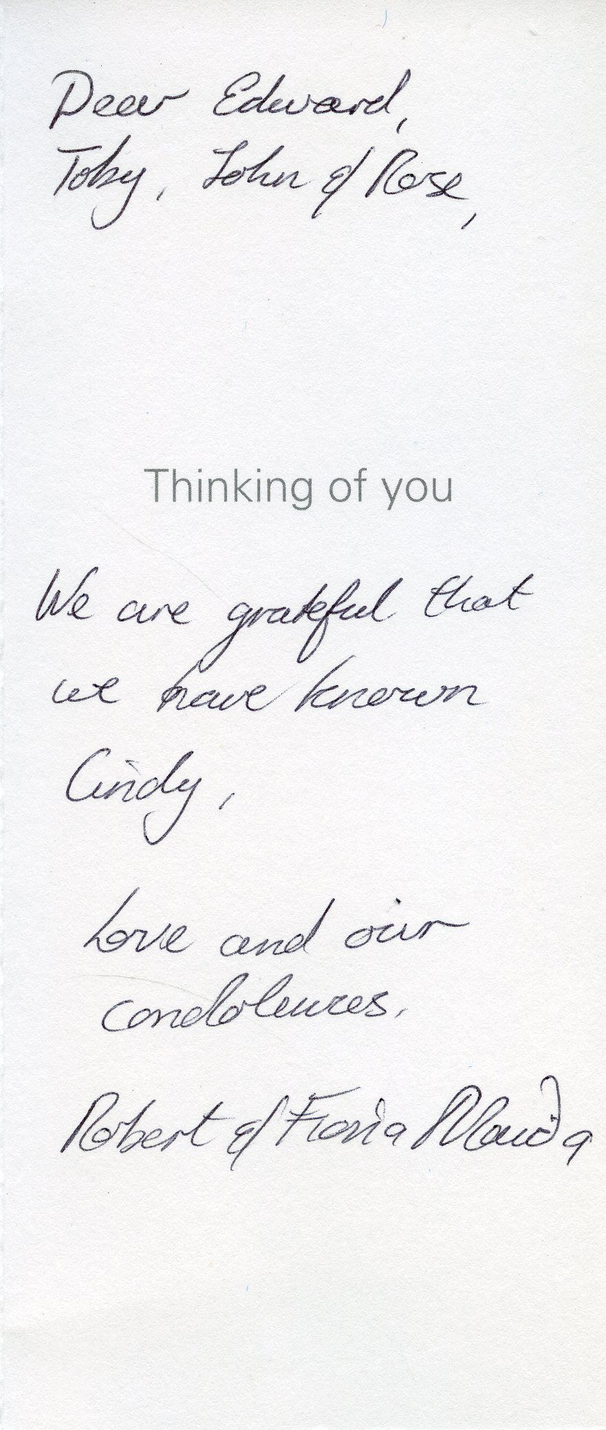 Inside of the card