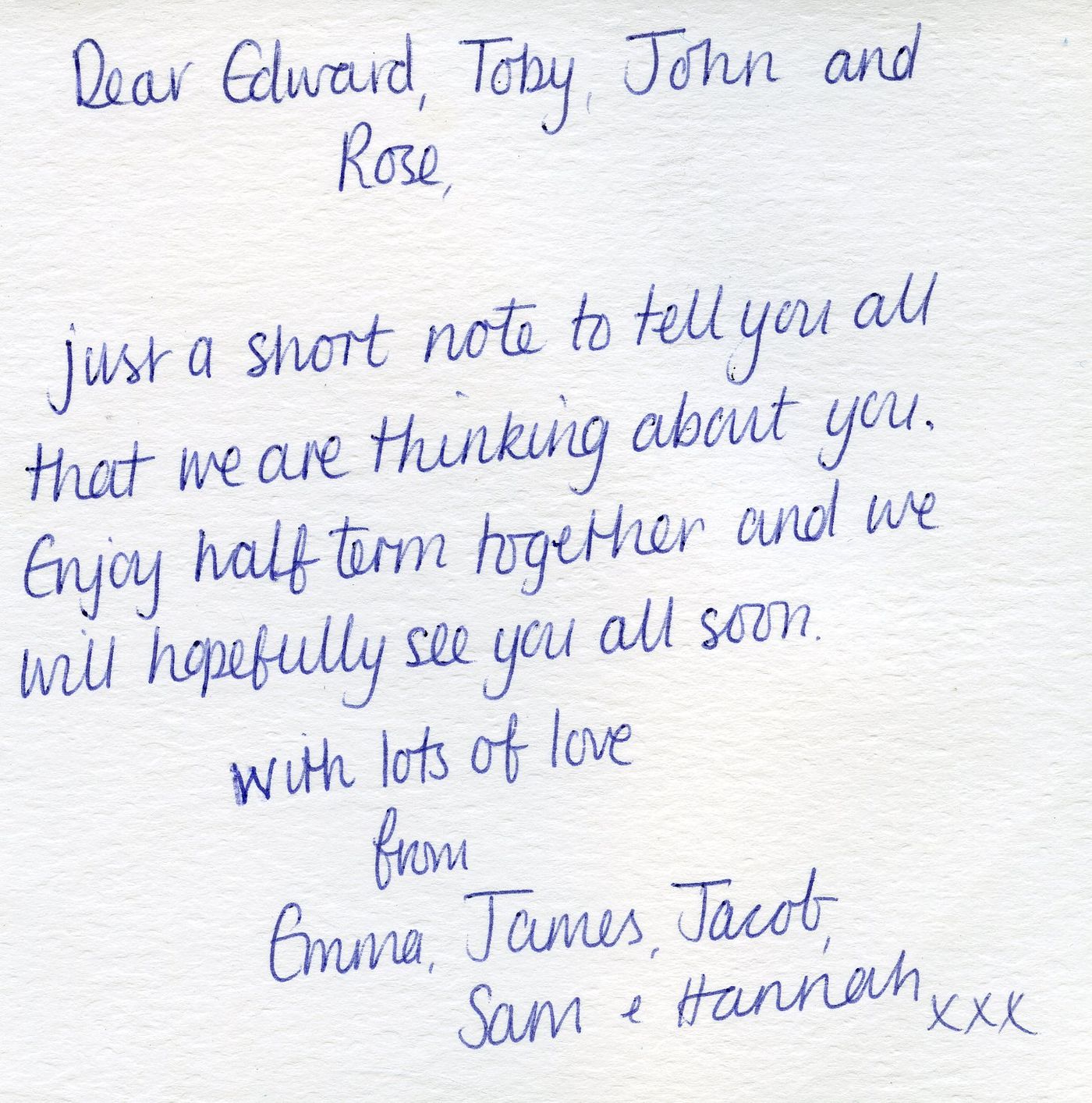 Inside of the card