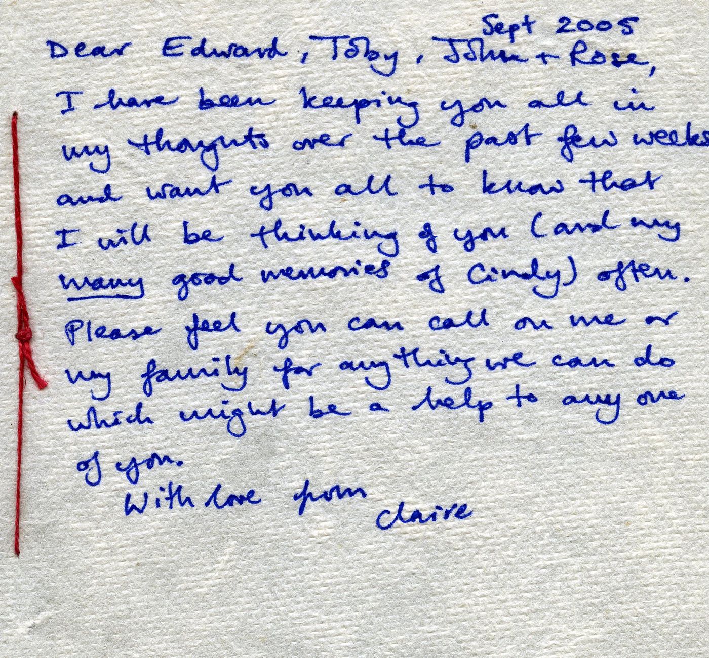 Inside of the card