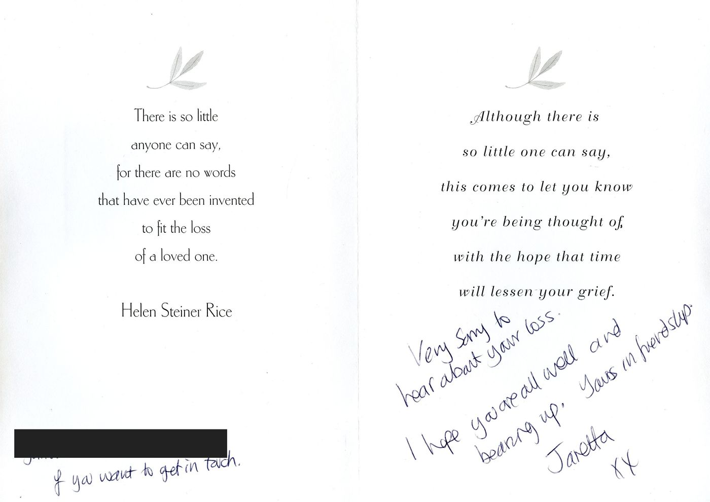 Inside of the card