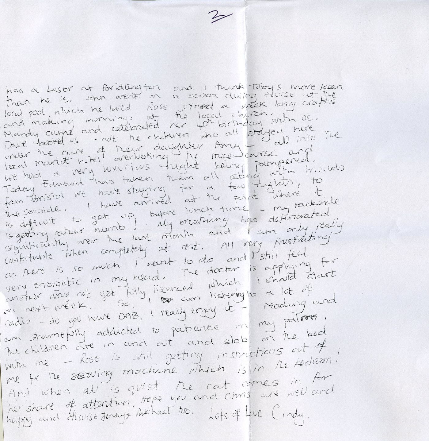 Page 4 of the memories from Annette