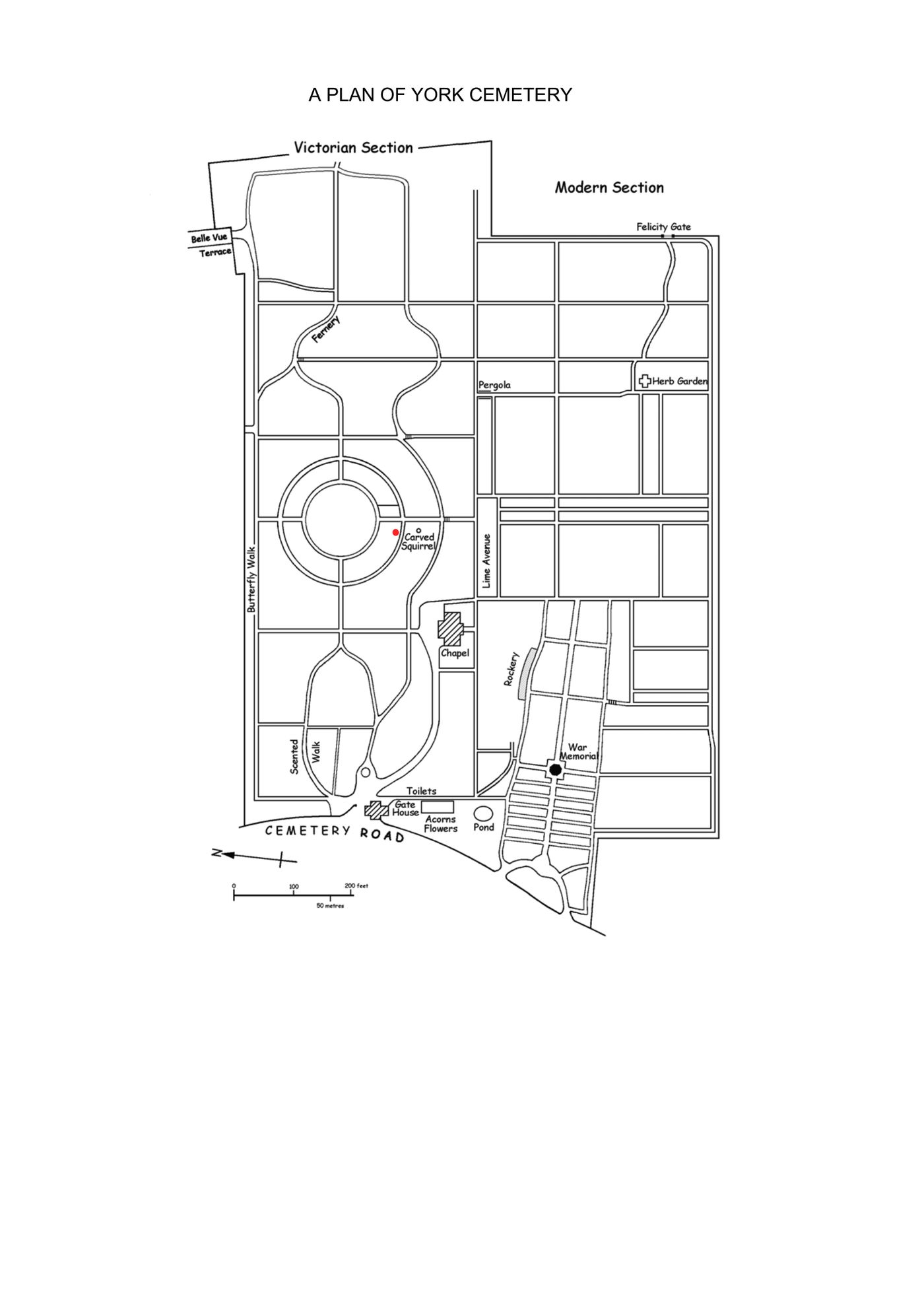 Map to Cindy's grave
